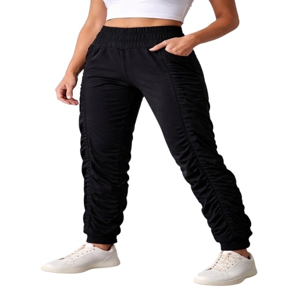 Agogie‎ +20 Resistance Training Pants Women XXL Black Ruched Joggers